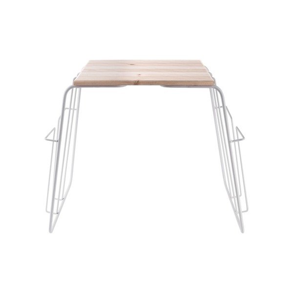 Măsuţă auxiliară cu suport pentru reviste Leitmotiv Wired, alb-image-1