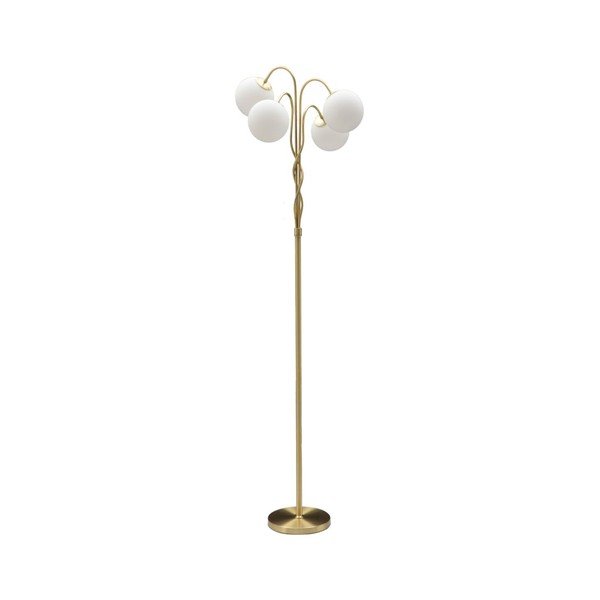 Lampadar alb-auriu cu abajur din sticlă (înălțime 176 cm) Glamy – Mauro Ferretti