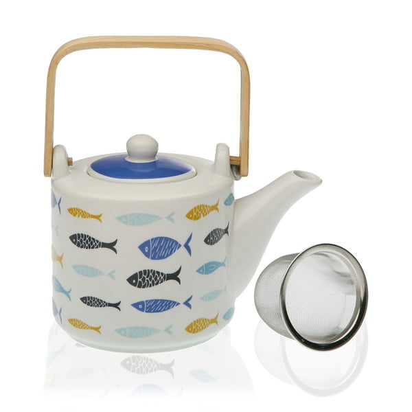 Ceainic din porțelan cu sită pentru ceai Versa Blue Bay
