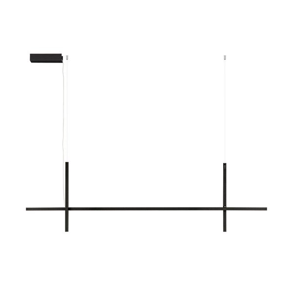 Lustră negru-mat LED din aluminiu cu abajur din sticlă acrilică Looma – Nova Luce