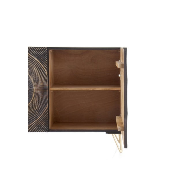 Comodă neagră joasă din lemn masiv de mango 160x75 cm Mango – Geese-image-4