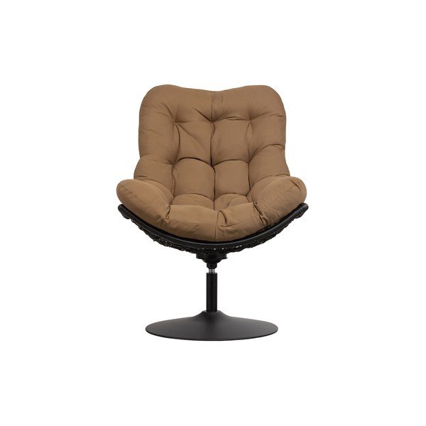 Fotoliu rotativ pentru grădină cu șezut din ratan WOOOD Vive, maro-image-2