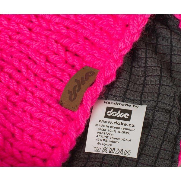 Căciulă tricotată manual DOKE Pink Beanie-image-2