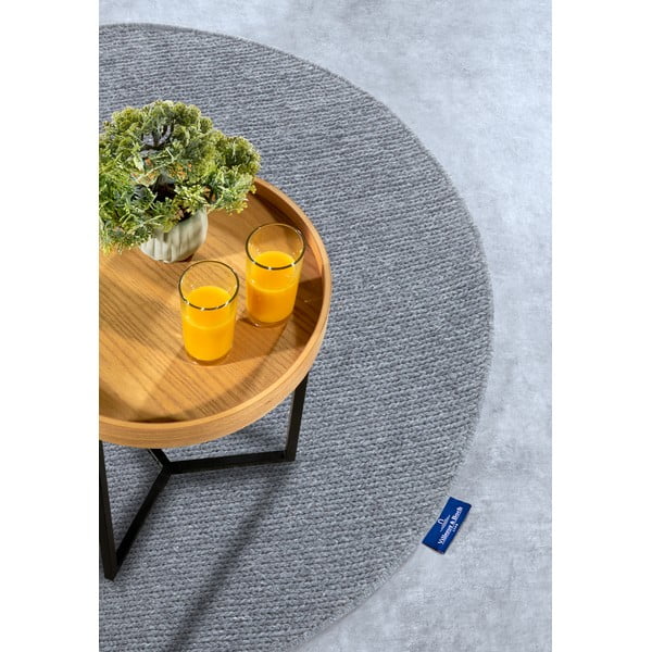 Covor gri țesut manual rotund din lână ø 160 cm Francois – Villeroy&Boch-image-2