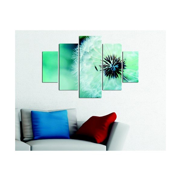 Tablou din mai multe piese Fluffy Green, 92 x 56 cm-image-1