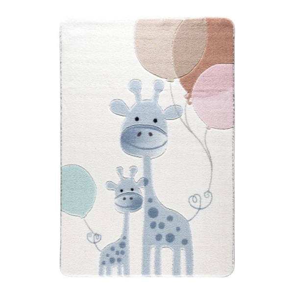 Covor pentru copii Confetti Happy Giraffe, 133 x 190 cm, albastru deschis
