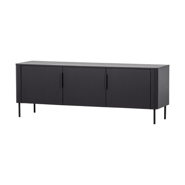 Comodă TV negru-mat din lemn de pin 154x56x44 cm Gunnar – WOOOD-image-2