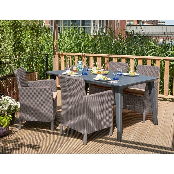 Fotoliu de grădină maro deschis din plastic Trenton – Keter-image-1