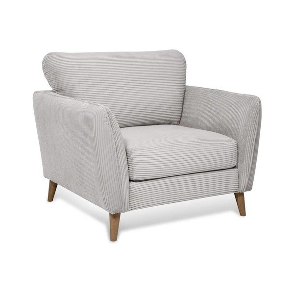 Fotoliu gri deschis cu tapițerie din catifea reiată Paris – Scandic