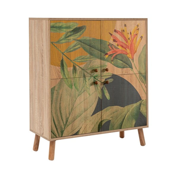 Dulap în culoare naturală cu aspect de lemn de stejar 95x111 cm Multilux – Kalune Design-image-2