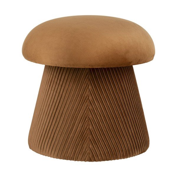 Puf galben ocru cu tapițerie din catifea Hampton – House Nordic-image-2