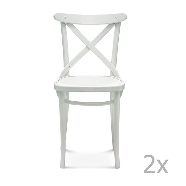 Set 2 scaune de lemn Fameg Knud, alb