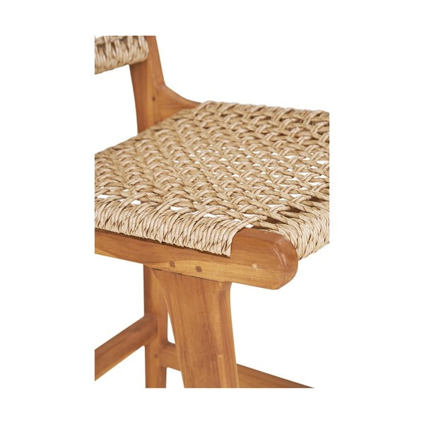 Scaun de bar în culoare naturală din lemn de tec (înălțime șezut 60 cm) Derby – House Nordic-image-4