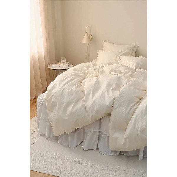Lenjerie de pat crem din bumbac organic pentru pat de o persoană 150x200 cm Juliette – Ellos Home-image-1