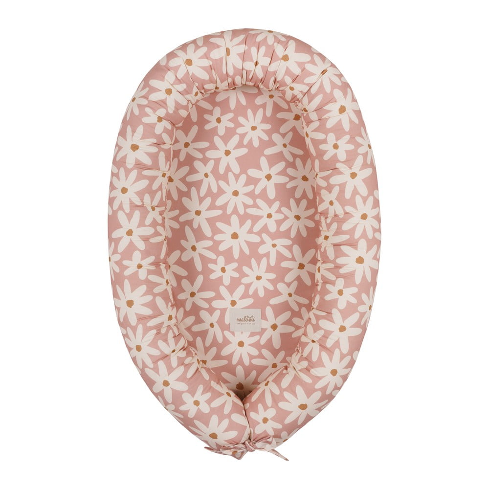 Cuib pentru bebeluș roz Blush Daisies – Malomi Kids