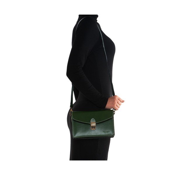Geantă din piele Mangotti Lotus, verde-image-1
