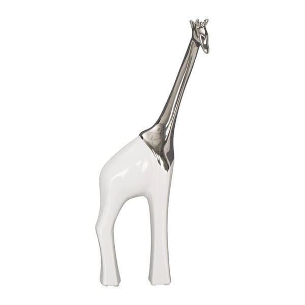 Statuetă decorativă din ceramică Mauro Ferretti Giraffa, înălțime 45 cm, alb