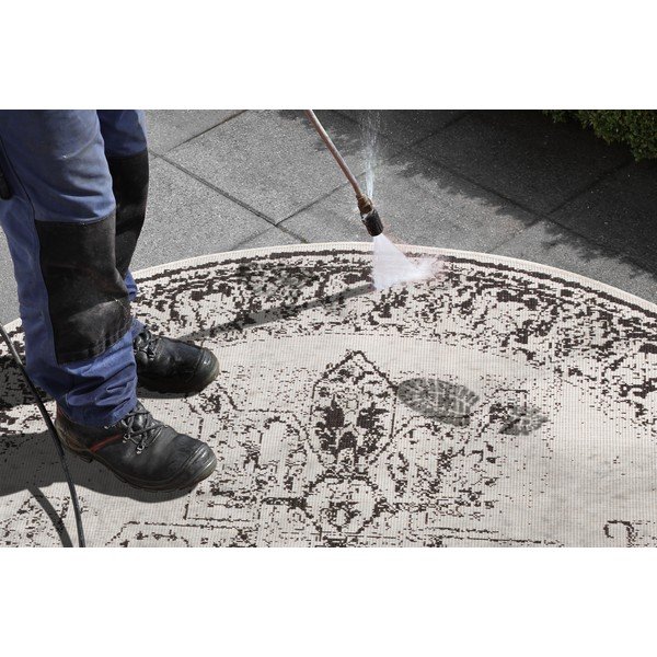 Covor adecvat pentru exterior NORTHRUGS Borbon, ø 200 cm, negru-crem-image-2