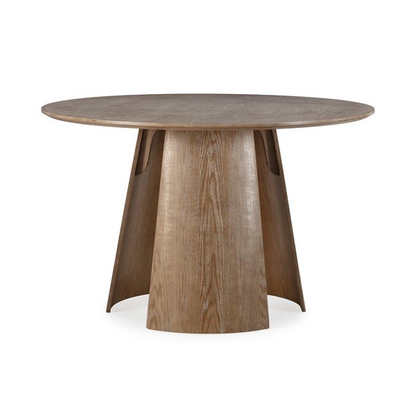 Masă de dining rotundă cu aspect de lemn de stejar ø 120 cm Zuri – MOME