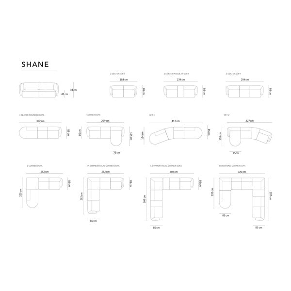 Canapea albastră 302 cm Shane – Micadoni Home-image-4