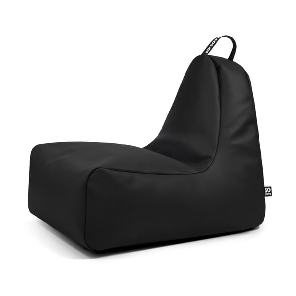 Fotoliu bean bag negru cu tapițerie din imitație de piele Chill L – So Soft?