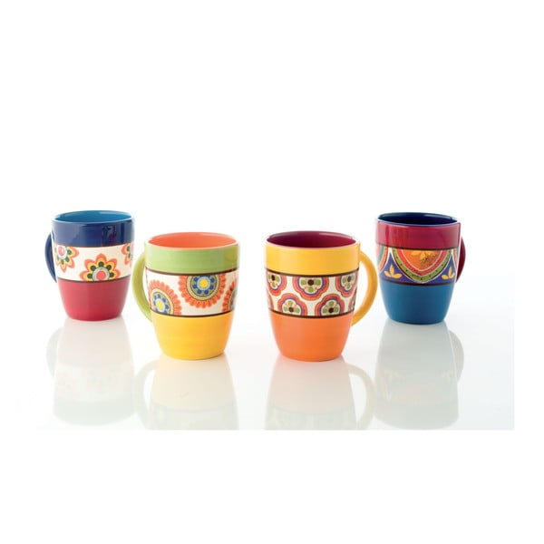 Set 4 căni colorate din ceramică Brandani