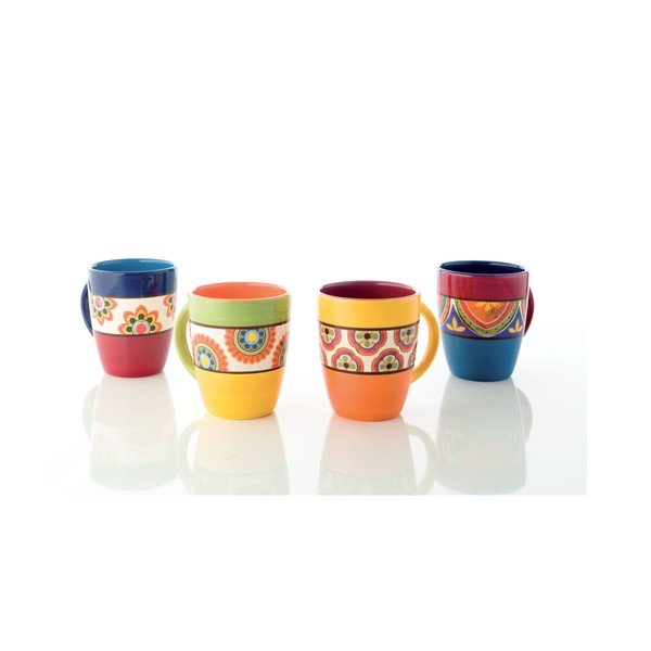Set 4 căni colorate din ceramică Brandani