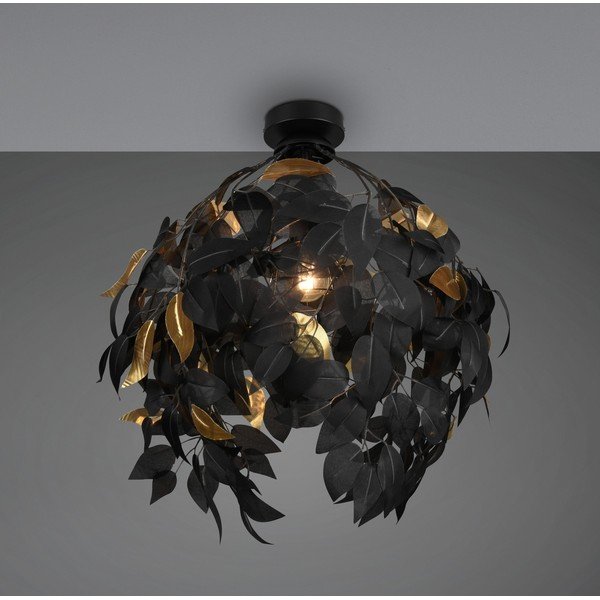 Plafonieră negru-mat din metal cu abajur din plastic ø 38 cm Leavy – Reality-image-1