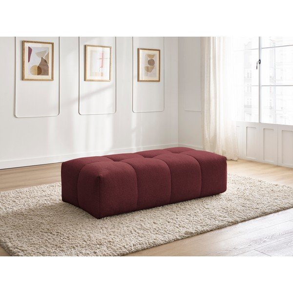 Taburet burgundy cu tapițerie din chenille Everest – Bobochic Paris-image-1