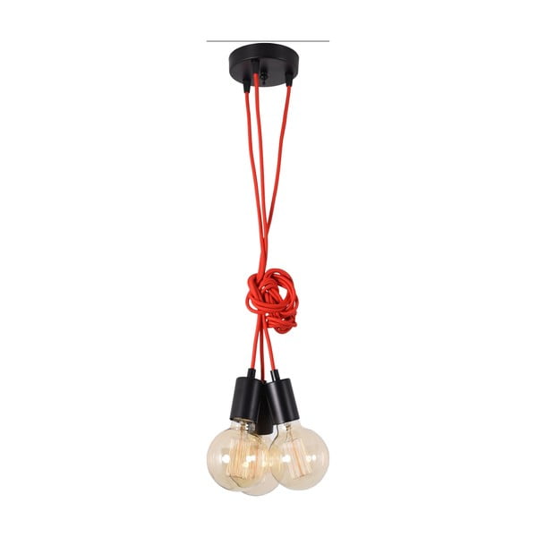 Lustră cu 3 brațe Filament Style Spider Lamp, roșu