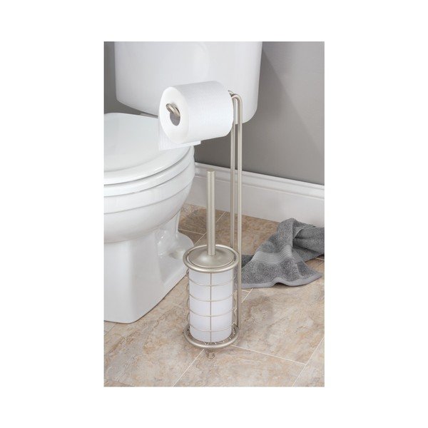 Perie pentru WC cu suport pentru hârtia igienică InterDesign-image-2