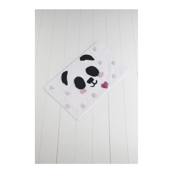 Covor baie Crasso Panda, 100 x 60 cm, negru - alb