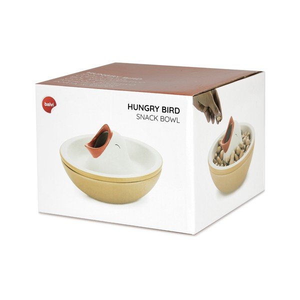Bol mic galben/alb pentru servire din ceramică 250 ml Hungry Bird – Balvi-image-3
