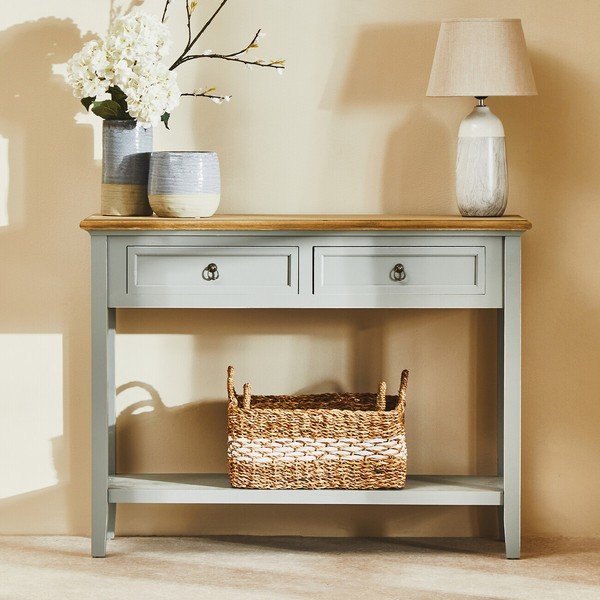 Masă consolă gri din lemn de paulownia 34,5x99 cm Henley – Premier Housewares-image-4