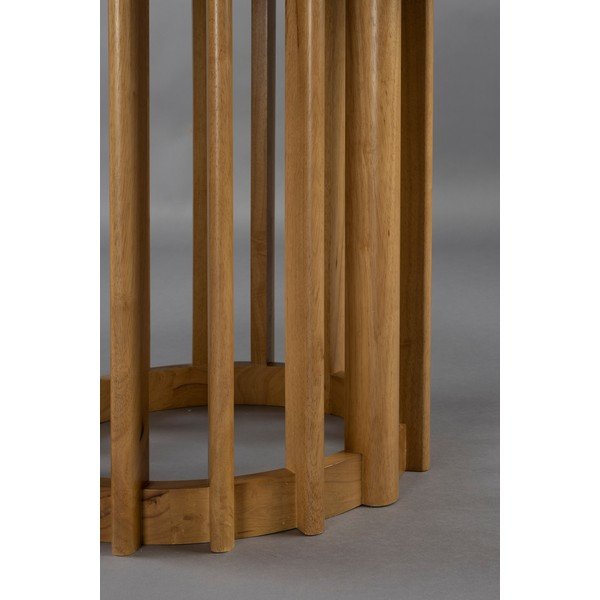 Masă de dining rotundă cu blat cu aspect de lemn de stejar ø 120 cm Barlet – Dutchbone-image-1