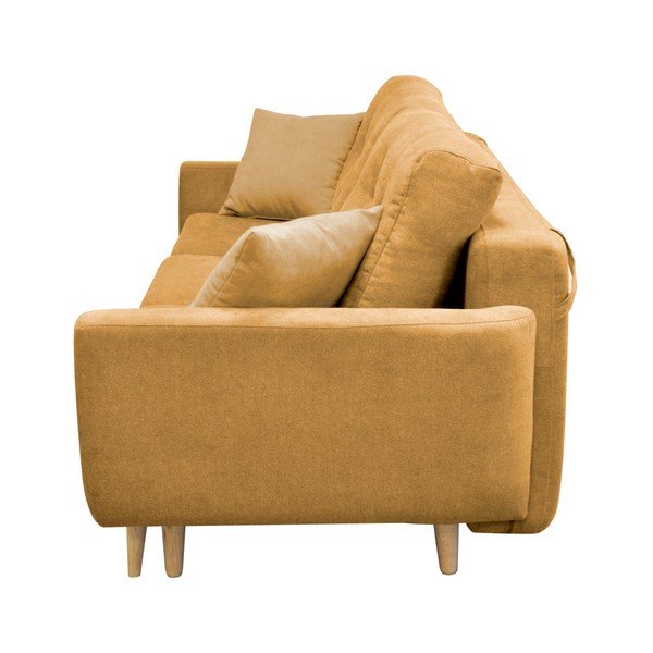 Canapea extensibilă cu 3 locuri Cosmopolitan design Barcelona, galben muștar-image-1