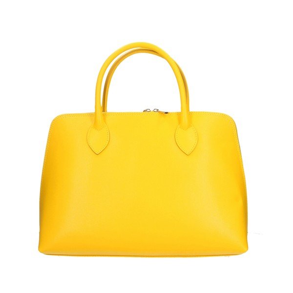 Geantă de mână Chicca Borse Arancio din piele galbenă-image-3