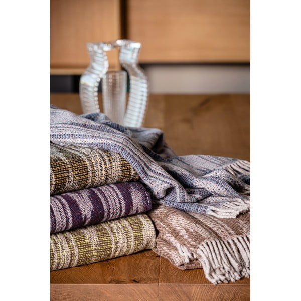 Pled din amestec de bumbac Euromant Zanzibar, 140 x 180 cm, maro-image-1