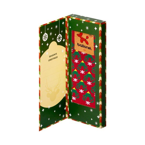Șosete în cutie de cadou Ballonet Socks Season's Greetings Socks Card with Caribou, mărime 36 - 40-image-3
