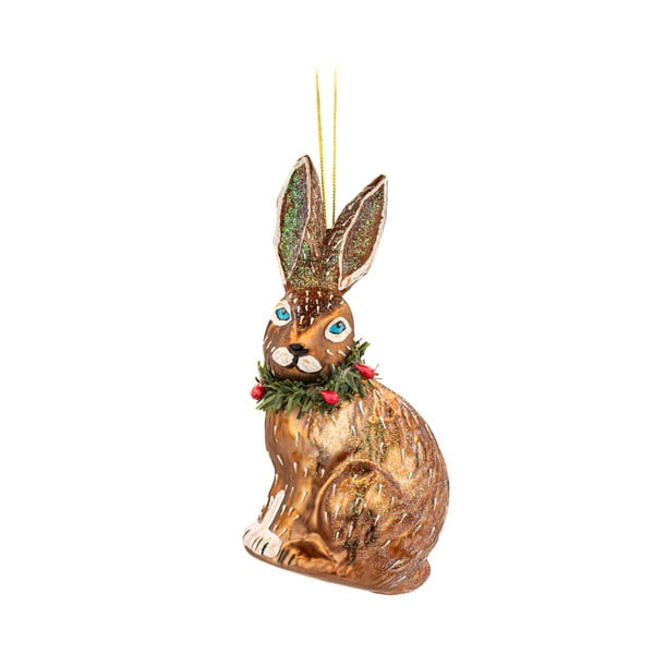 Ornament de Crăciun lucrat manual din sticlă 12,5 cm Festive Hare – Sass & Belle