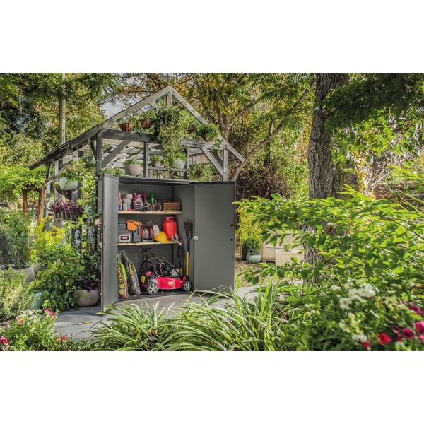 Dulap de grădină gri din plastic Tall – Keter-image-1