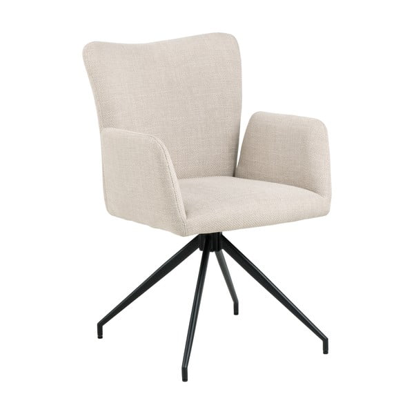 Set de scaune de sufragerie bej cu cotiere 2 buc. tapițat Laura – Actona