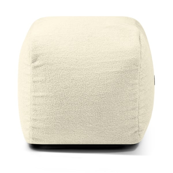 Fotoliu bean bag crem cu tapițerie din țesătură bouclé Plus 50 Lounge – SLOWDOWN-image-2