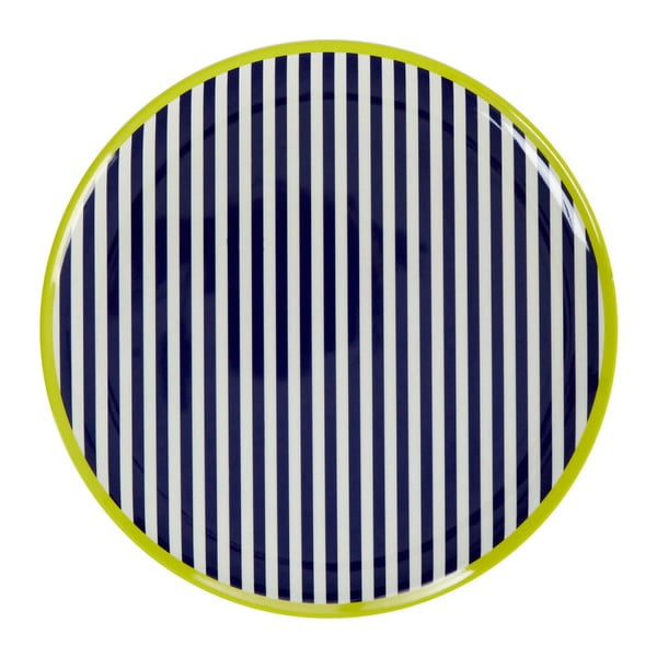 Farfurie în dungi Premier Housewares Mimo, ⌀ 25 cm, albastru închis - alb