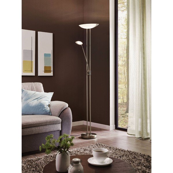 Lampadar gri LED cu abajur din sticlă (înălțime 180 cm) BAYA LED – EGLO-image-1