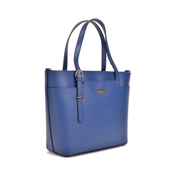 Geantă din piele Mangotti Bags Francesca, albastru-image-2