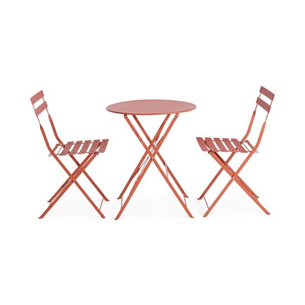 Set de dining pentru grădină teracotă din oțel pentru 2 persoane Austin – Bizzotto