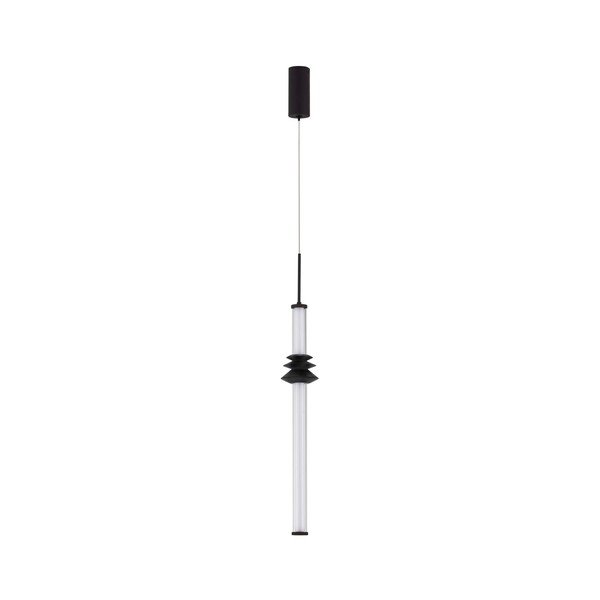 Lustră negru-mat LED cu intensitate reglabilă din ceramică cu abajur din sticlă acrilică ø 8 cm Stalactite – Nova Luce