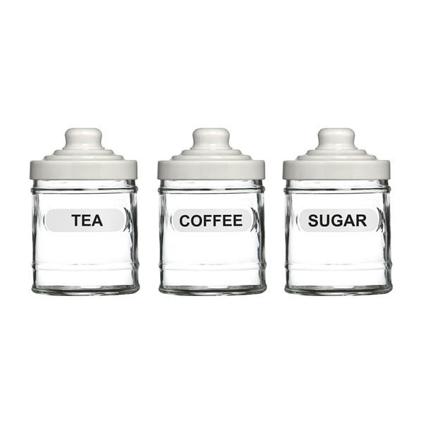 Set 3 recipiente pentru ceai, cafea, zahăr Premier Housewares, 760 ml
