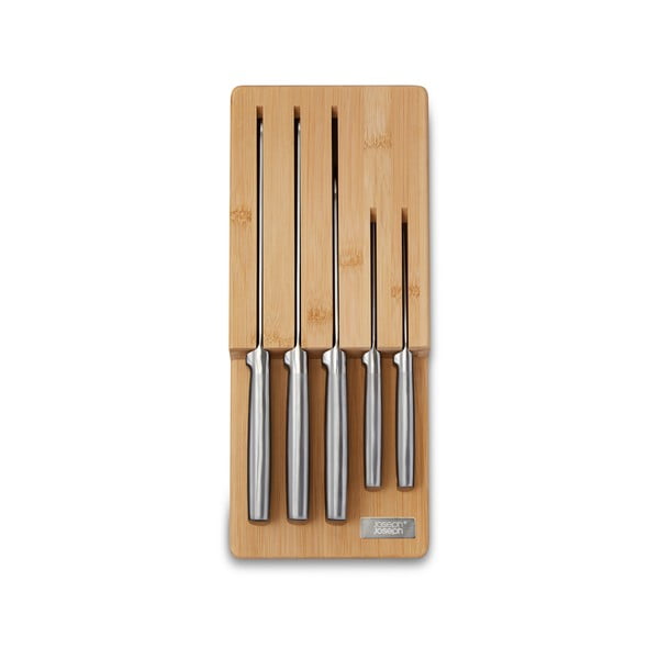 Set de cuțite cu suport din oțel inoxidabil 5 buc. Elevate Bamboo – Joseph Joseph